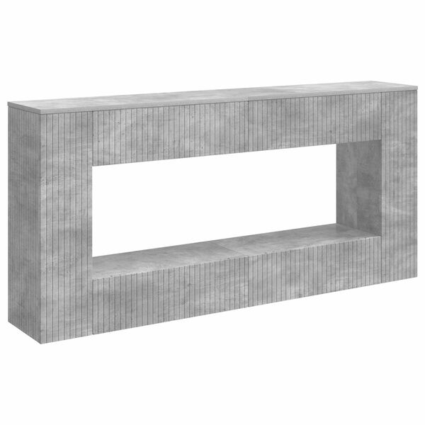 vidaXL Masă de consolă Dungi Gri Beton 155 x 29 x 74 cm Lemn prelucrat