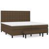 vidaXL Pat box spring cu saltea, maro &icirc;nchis, 200x200 cm, textil