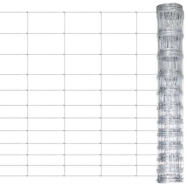 vidaXL Gard de grădină, argintiu, 50 m, oțel galvanizat, 150 cm