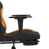 vidaXL Scaun de gaming cu masaj/suport picioare, negru / oranj, textil