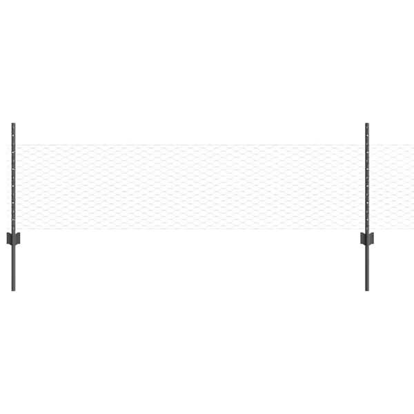 vidaXL Gard cu St&acirc;lp Gri 0,5 x 10 m Oțel și PVC