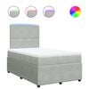 vidaXL Pat box spring cu saltea, gri deschis, 120x190 cm, catifea