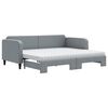 vidaXL Pat de zi cu extensie și saltele, gri deschis 90x200 cm textil