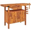 vidaXL Bancă de lucru cu sertar și menghine 124x52x83 cm, lemn masiv de acacia