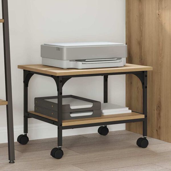 vidaXL Suport pentru imprimantă Stejar Artizanal 50 x 40 x 38 cm