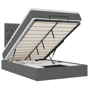 vidaXL Cadru pat otoman cu saltea țesătură gri &icirc;nchis 120x190 cm