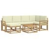 vidaXL Set de canapele de exterior 7 buc. Alb și crem