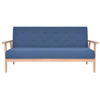 vidaXL Set canapea, 2 piese, textil, albastru