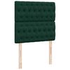 vidaXL Pat box spring cu saltea, verde &icirc;nchis, 90x190 cm, catifea