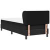 vidaXL Pat cu arcuri cu saltea cu headboard Negru 80 x 200 cm țesătură