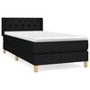 vidaXL Pat box spring cu saltea, negru, 80x200 cm, textil