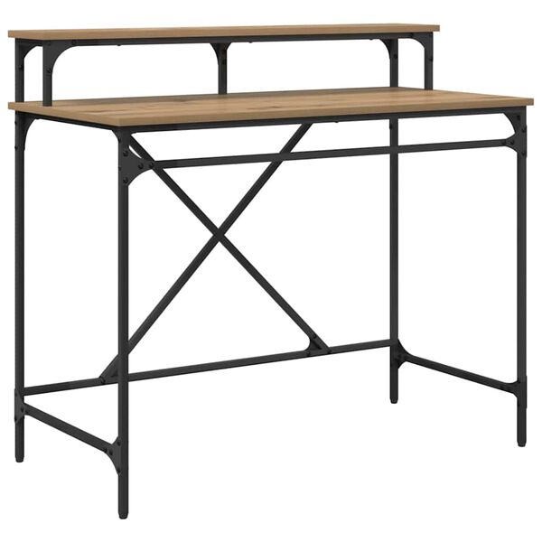vidaXL Birou Stejar Artizanal 100 x 50 x 90 cm Lemn compozit
