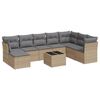 vidaXL Set canapele de grădină, 9 piese, cu perne, bej, poliratan