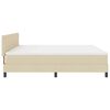 vidaXL Pat cu arcuri cu saltea cu headboard Crem 200 x 200 cm țesătură