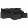 vidaXL Set de canapele pentru grădină 6 buc. Negru poliratan