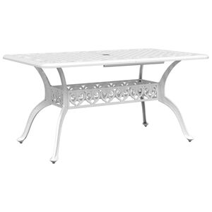 vidaXL Masă de grădină, alb, 150x90x72 cm, aluminiu turnat