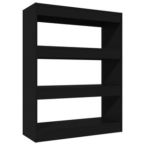 vidaXL Bibliotecă/Separator cameră, negru, 80x30x103 cm, lemn compozit