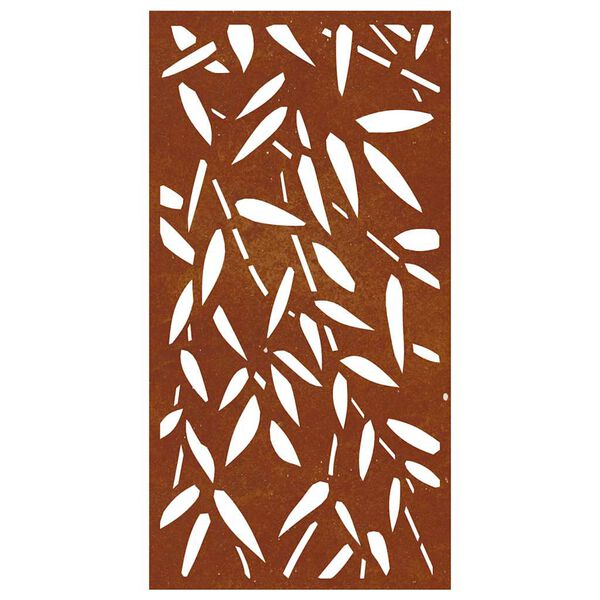 vidaXL Decor de perete 105x55 cm design frunze bambus oțel Corten