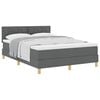vidaXL Pat cu arcuri cu pernă Manual Gri &icirc;nchis 140 x 190 cm țesătură