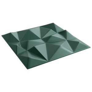 vidaXL Panouri de perete 12 buc. 50 x 50 cm Verde Diamond Spumă XPS