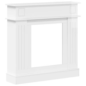 vidaXL Cadru pentru șemineu Alb foarte lucios 102 x 26 x 100 cm