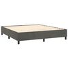 vidaXL Pat box spring cu saltea, gri &icirc;nchis, 200x200 cm, catifea