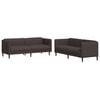 vidaXL Set canapele, 2 piese, maro &icirc;nchis, material textil