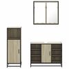 vidaXL Set mobilier de baie, 3 piese, stejar sonoma, lemn prelucrat