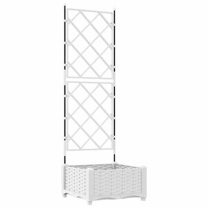 vidaXL Vază pentru Grădină Alb 40 x 40 x 125,5 cm PP