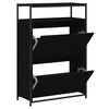 vidaXL Pantofar, negru, 75x34x112 cm, lemn compozit