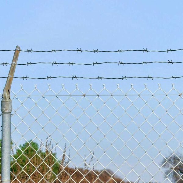 vidaXL S&acirc;rmă ghimpată Verde 50 m Oțel galvanizat prin imersie la cald