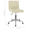 vidaXL Scaune de bucătărie pivotante, 2 buc., crem, catifea