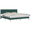 vidaXL Cadru de pat cu headboard Verde &icirc;nchis 180 x 200 cm Țesătură