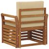vidaXL Set de canapele de exterior cu pernă natural 75,5 x 63 x 73 cm