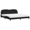 vidaXL Pat, Viana, cu saltea, negru, 200x200 cm, piele ecologică