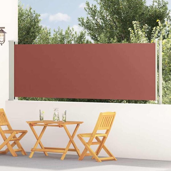 vidaXL Copertină laterală retractabilă de terasă, maro, 117x600 cm