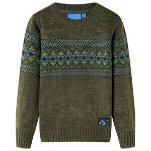 vidaXL Pulover tricotat pentru copii, kaki, 92