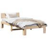 vidaXL Cadru de pat cu headboard natural 90 x 190 cm Lemn de pin masiv
