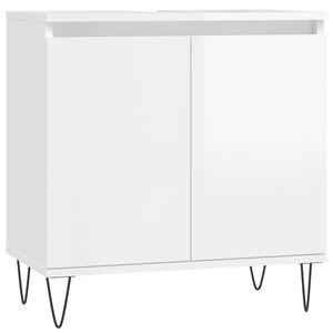 vidaXL Dulap de baie, alb extralucios, 58x33x60 cm, lemn prelucrat