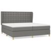 vidaXL Pat box spring cu saltea, gri &icirc;nchis, 200x200 cm, textil
