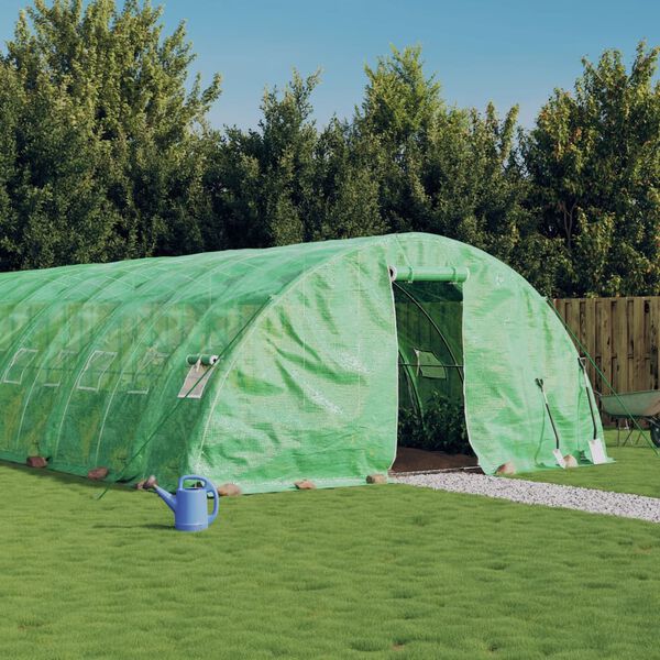 vidaXL Seră cu cadru din oțel, verde, 110 m&sup2;, 22x5x2,3 m