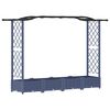 vidaXL Pat Ridicat cu Trellis și Acoperiș Gri 207 x 40 x 126 cm PP