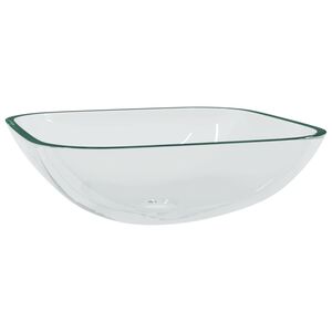 vidaXL Chiuvetă, transparent, 42x42x14 cm, sticlă