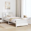 vidaXL Cadru de pat cu headboard Alb 90 x 190 cm Lemn compozit