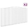 vidaXL Coșuri gabion arcuite 2 buc. 400x30x200/220 cm fier galvanizat