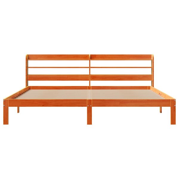 vidaXL Cadru de pat fără saltea, maro ceruit 180x200 cm lemn masiv pin