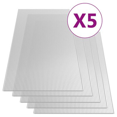 vidaXL Plăci din policarbonat, 5 buc., 150 x 65 cm, 4,5 mm