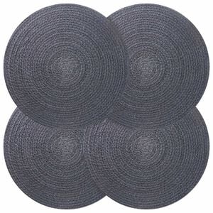 vidaXL Placemeti din iută 4 buc. Gri &icirc;nchis 100% iută Tossa