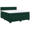 vidaXL Pat box spring cu saltea, verde &icirc;nchis, 200x200 cm, catifea