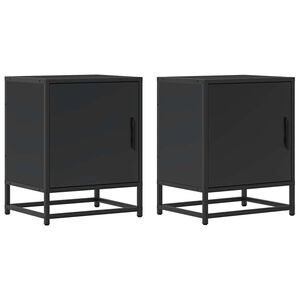 vidaXL Noptiere 2 buc Negru 40x31x50 cm Lemn și metal prelucrat